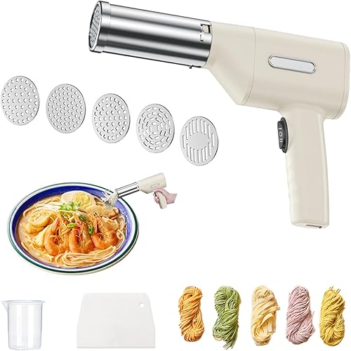 Máquina de pasta eléctrica inalámbrica para el hogar, máquina automática portátil para hacer pasta, máquina de mano para hacer ramen de espaguetis