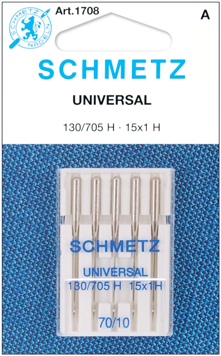 Schmetz, 25 aghi universali per macchina da cucire 130/705H 15x1H, misura 70/10