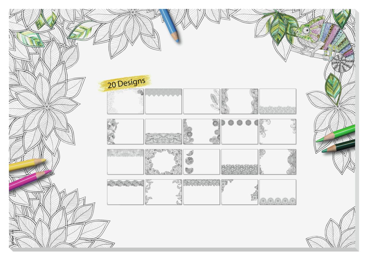 SIGEL HO580 Paper Desk Pad, with printed patterns, A2 (59.5 x 41 cm), FSC certified, black and white, 20 sheets