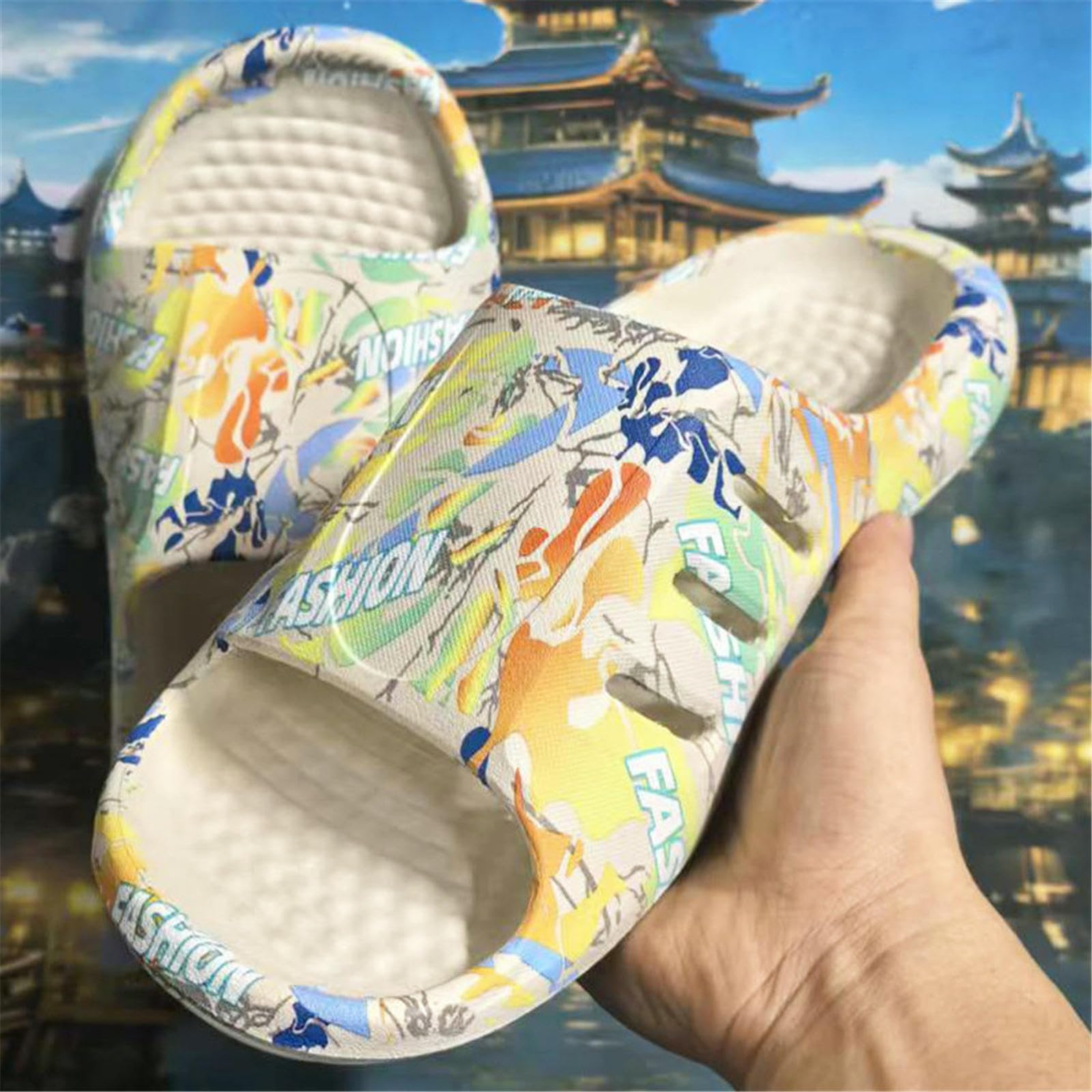 Claquette Hommes Slippées De Merde Et Sandales pour Femmes Couples Toppons Chaussures Plage-noir-38-39 Longueur La Chaussure 255 Mm
