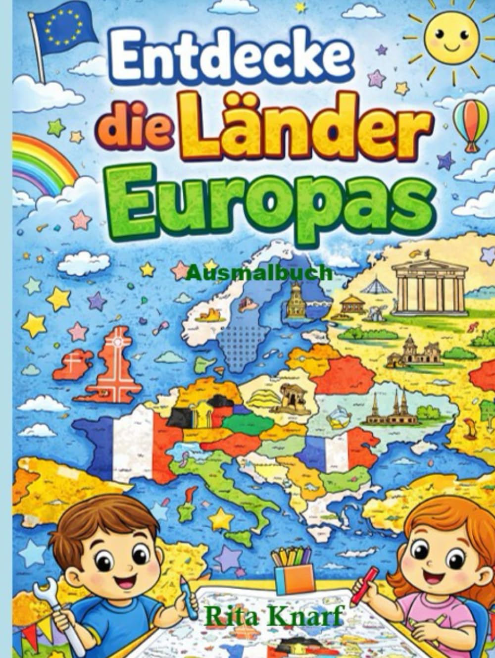 Ausmalbuch Länder Europas: 48 Einzelblätter zum Ausmalen um den Farbdurchdruck zu vermeiden