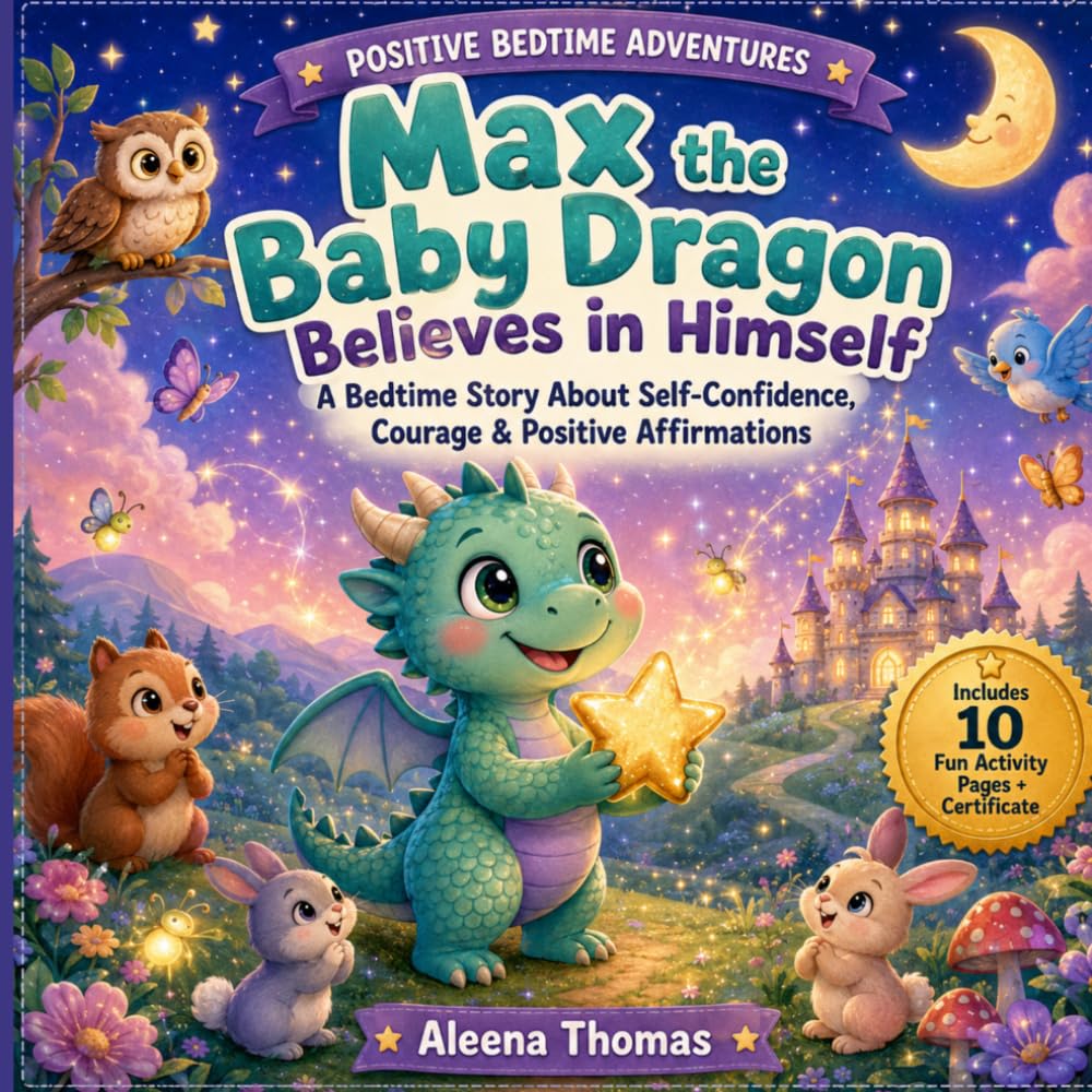 Max the Baby Dragon Believes in Himself: A Cozy Bedtime Story About Confidence, Courage, Growth Mindset, and Self-Belief for Kids Ages 3–8 (Positive Bedtime Adventures)