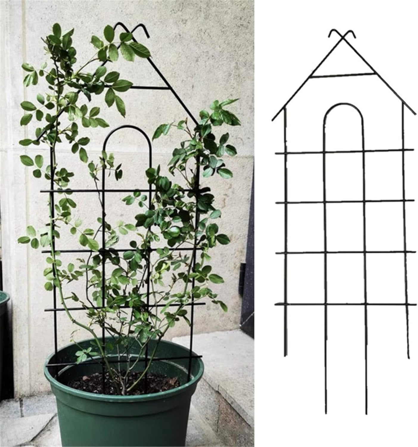 植物支柱 登山植物のためのメタルガーデントレリス防錆丈夫な黒い鉄のトレリス植物は屋外をサポート 盆栽用 農業用 (色 : Black