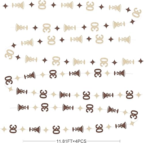 Miniatura 8 de Decoraciones doradas de 30 cumpleaños número 30, guirnalda de estrellas centelleantes metálicas, para colgar en banderines, telón de fondo para Oro