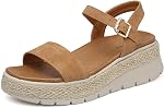 GoodValue Femmes Plateforme Espadrille Sandales de haie Bracelet de cheville réglable Toe ouvert Casual Dressy Sandales d'été