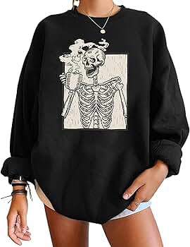 Amazon.com: Meladyan Halloween Skull Graphic Print Fleece