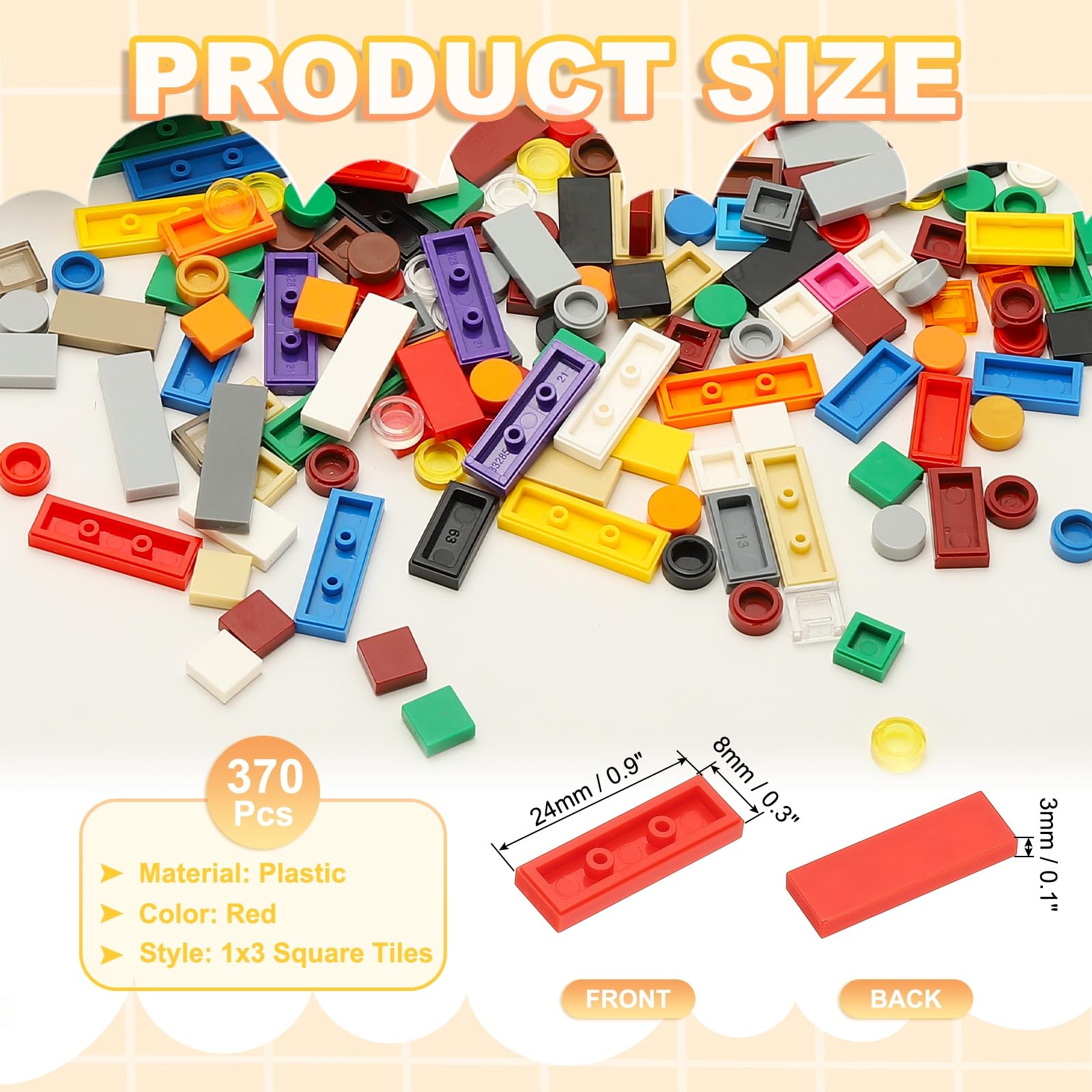 PATIKIL 122 Pcs Flat Blocks Bulk - Image 2