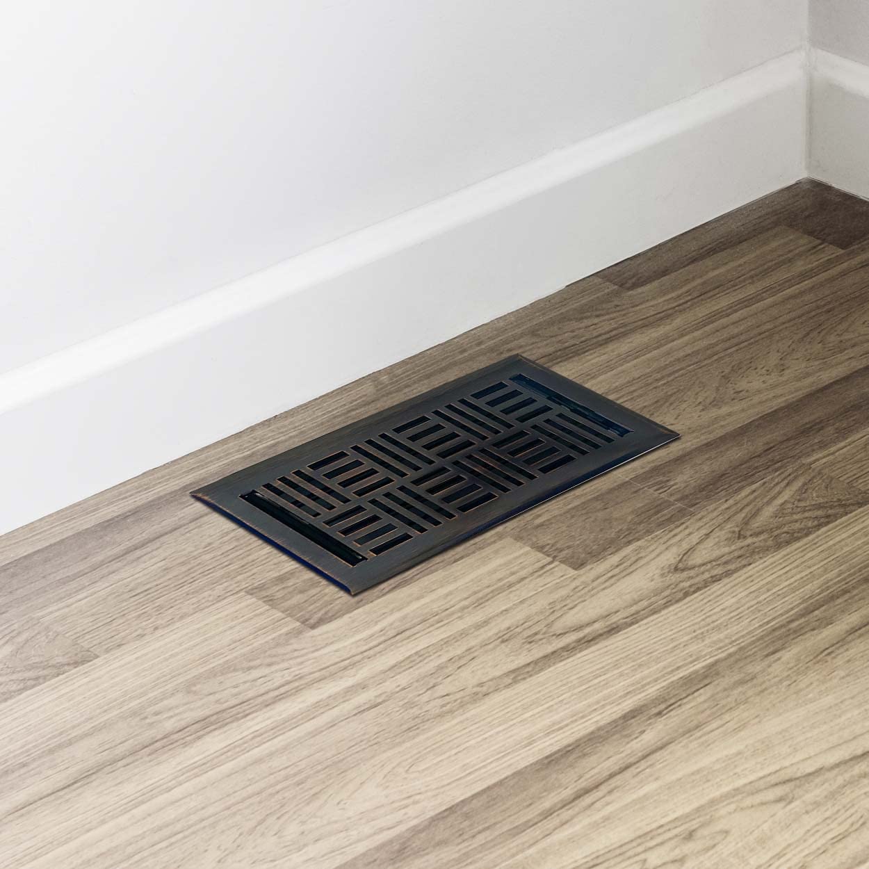 Empire Register Co, Vent Cover - 4x10 inch, Art Nouveau Design, Oil Rubbed Bronze Finish, Heavy Duty Floor Vent Covers, Metal Damper Attached. Vent Covers for Home Floor only.
