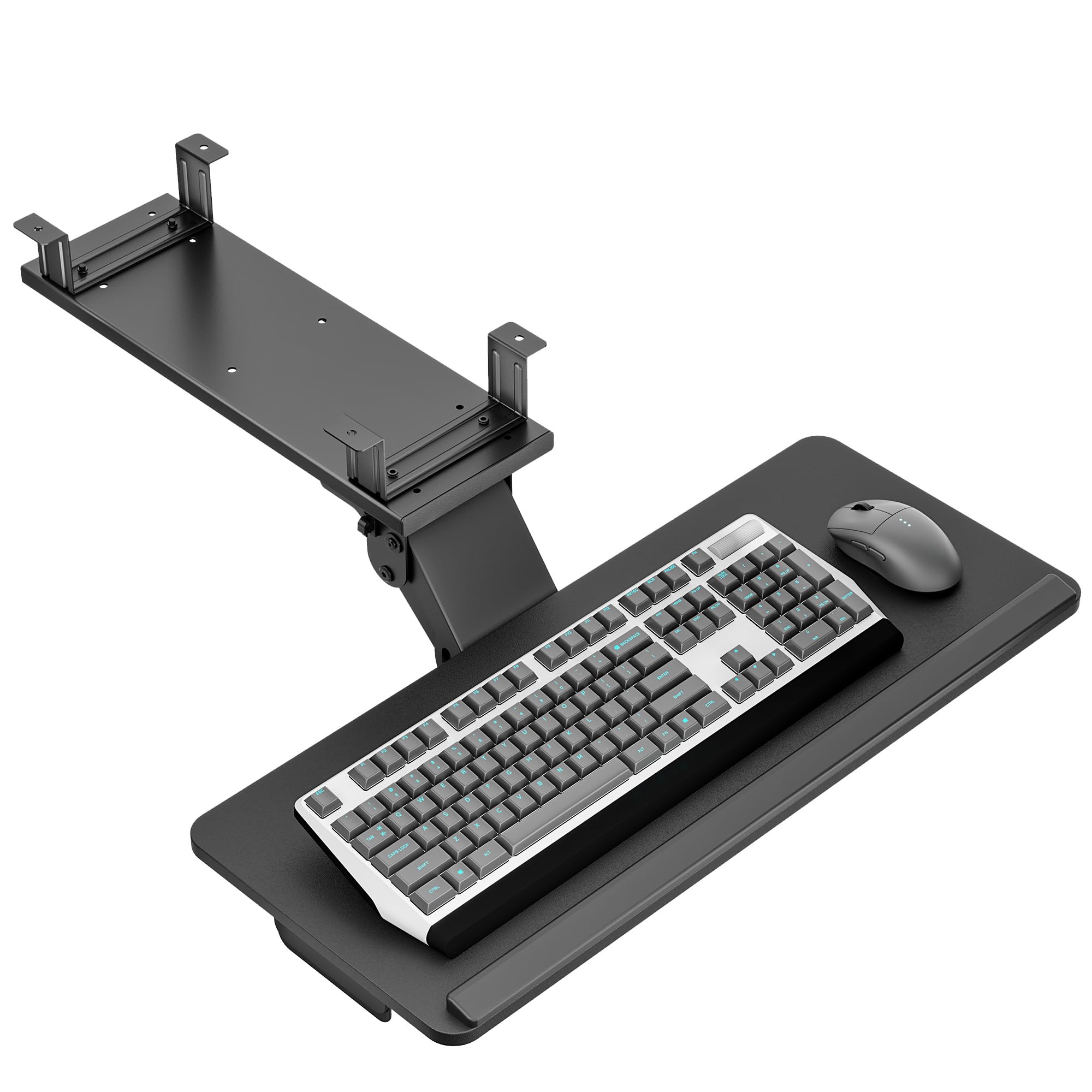 PEGZONE Tastaturablage unter dem Schreibtisch Mit Aufbewahrungsschublade, Große 635 x 270 mm, Ergonomic höhenverstellbare, Schwenk- und neigbare Tastaturablage für Büro, zu Hause