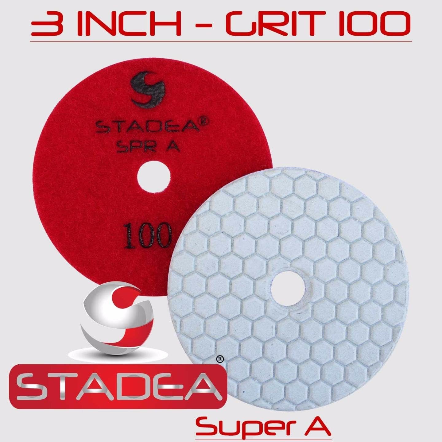 Stadea PPD155K Diamond Polishing Pad Dry 3" - Concrete Granite Stone Glass Polishing Grit 100