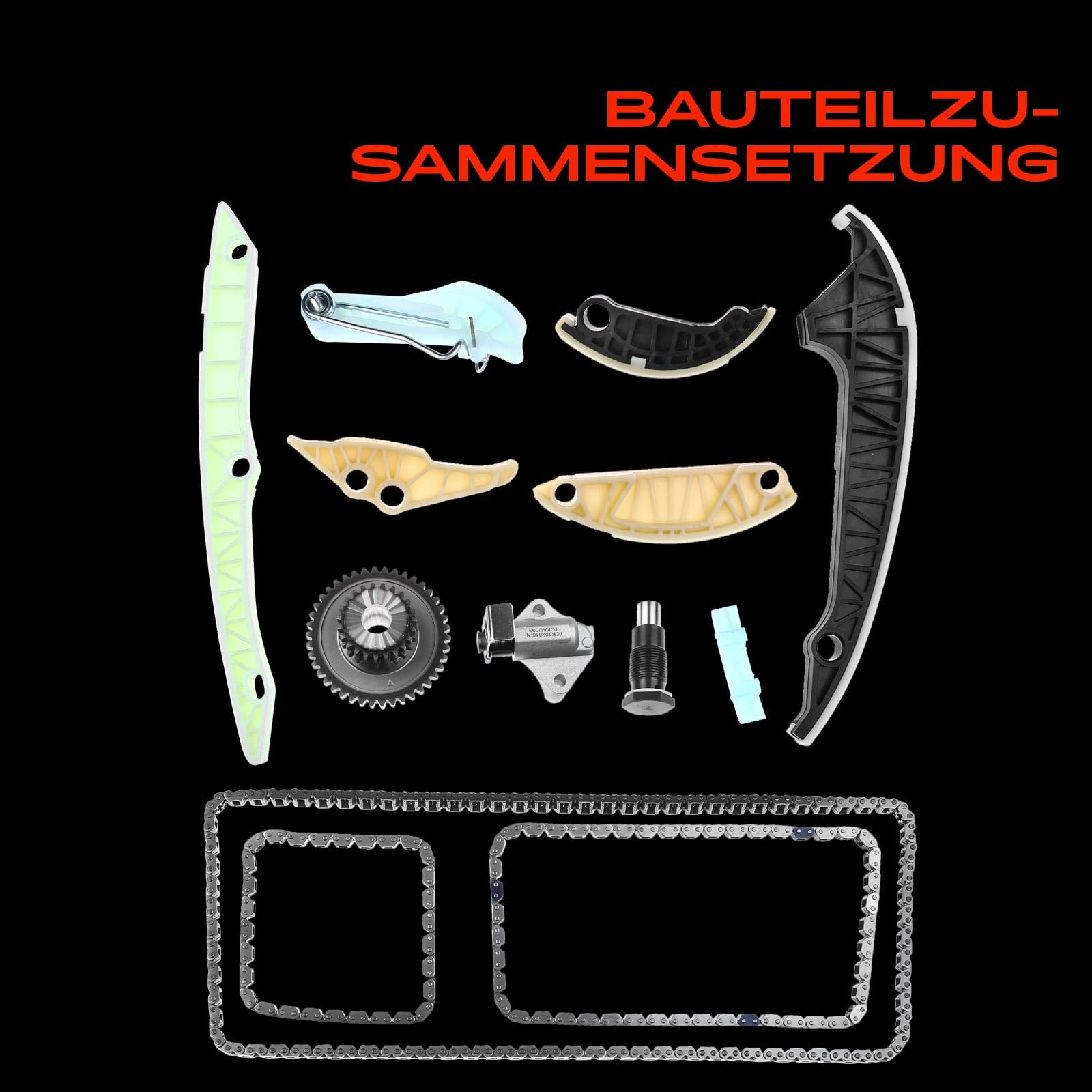 Frankberg Kit de cadena de distribución 06H109158M | Compatible con juego de cadena de distribución para Alhambra Altea Exeo Leon Octavia II Octavia III Superb II Yeti 06H109158M