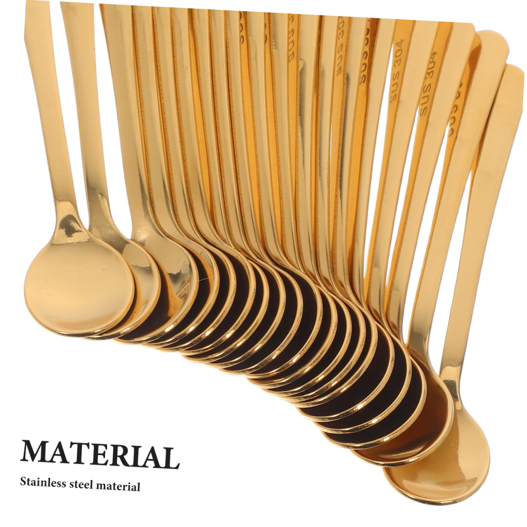 20 Piezas Unidades Cucharillas Mini de Acero Inoxidable Cucharas Redondas para Café Espresso Té Azúcar Postres Helado Duraderas y Fáciles de Limpiar