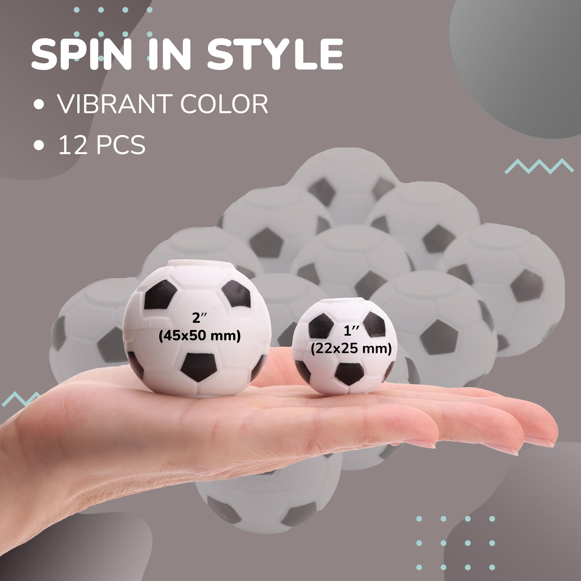 Snapklik.com : Fidget Spinners - 2 Inch Stress Balls - 12 Pcs Soccer ...