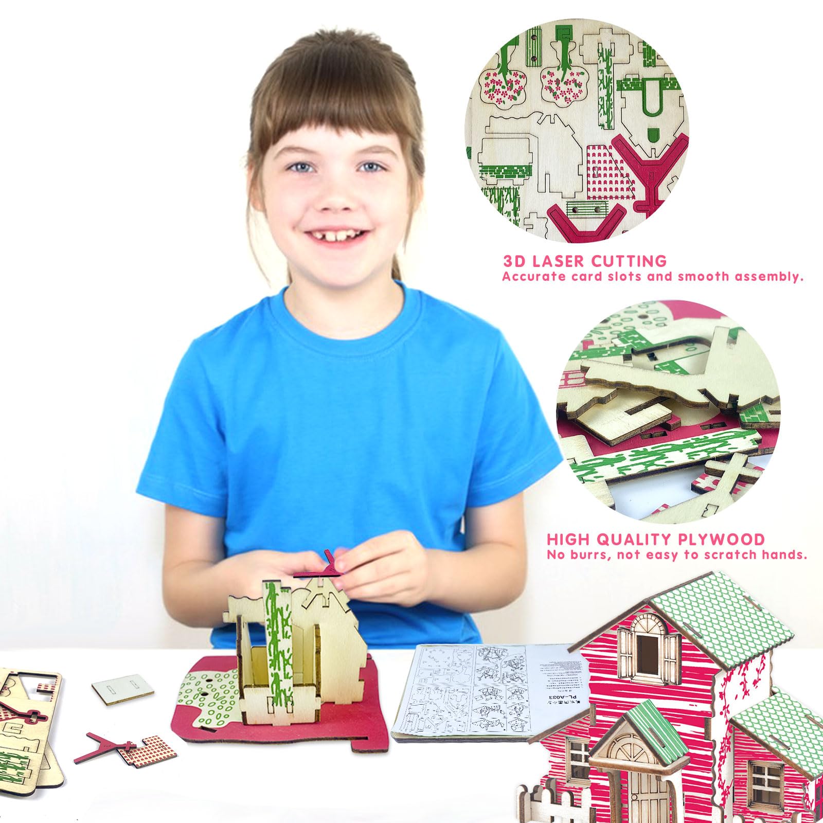 3D Wooden Puzzle, Adult Modeling, Wooden Buildings, 6 Pieces 3D Puzzle Model - Image 4