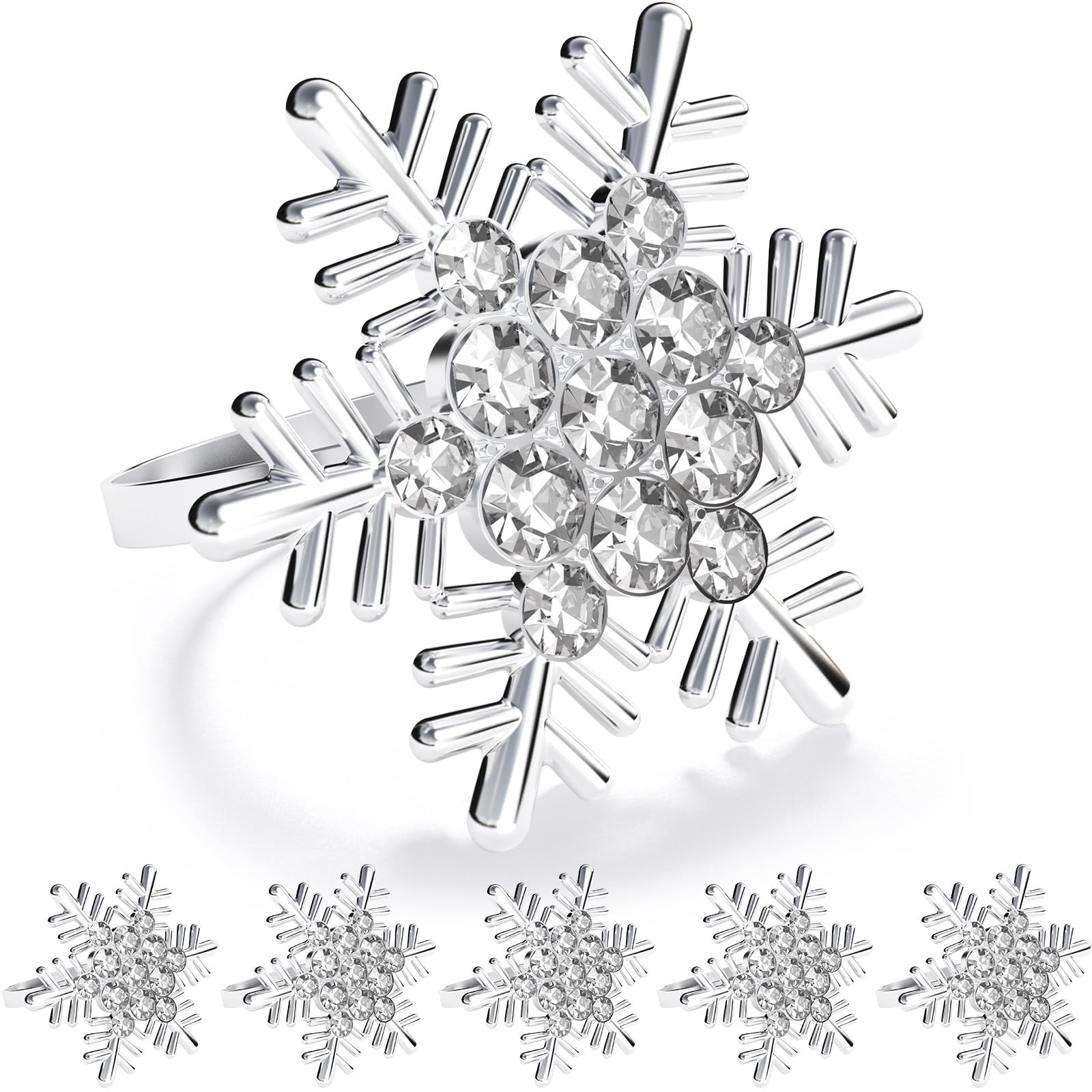 Christmas Snowflake Napkin Rings - Set of 8 -10 Christmas Snowflake Napkin Rings - Set of 8 -10