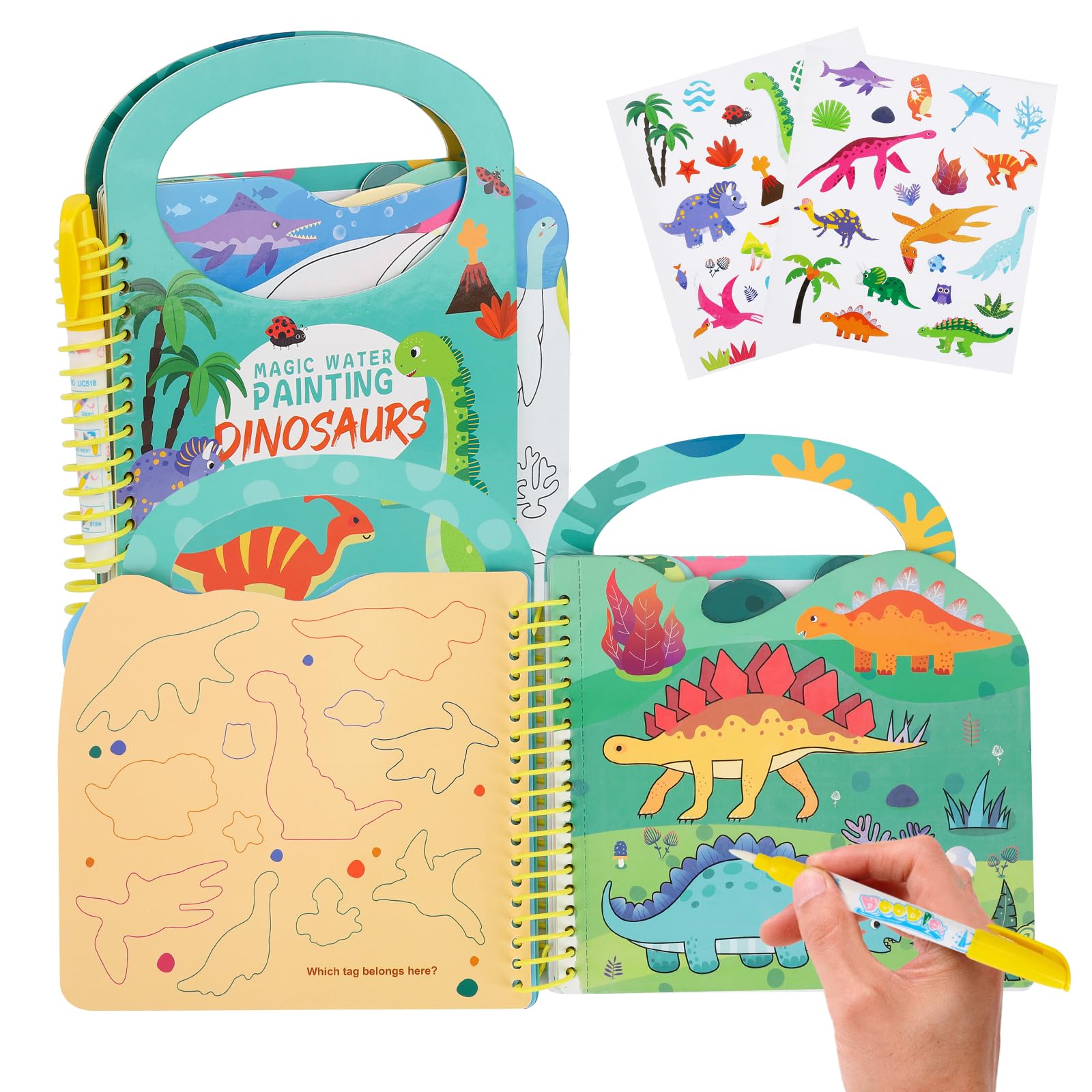 Juego De 6 Libros Mágicos Para Pintar Con Agua - Reutilizables, Temas Variados, Para Niños 3-8 Años