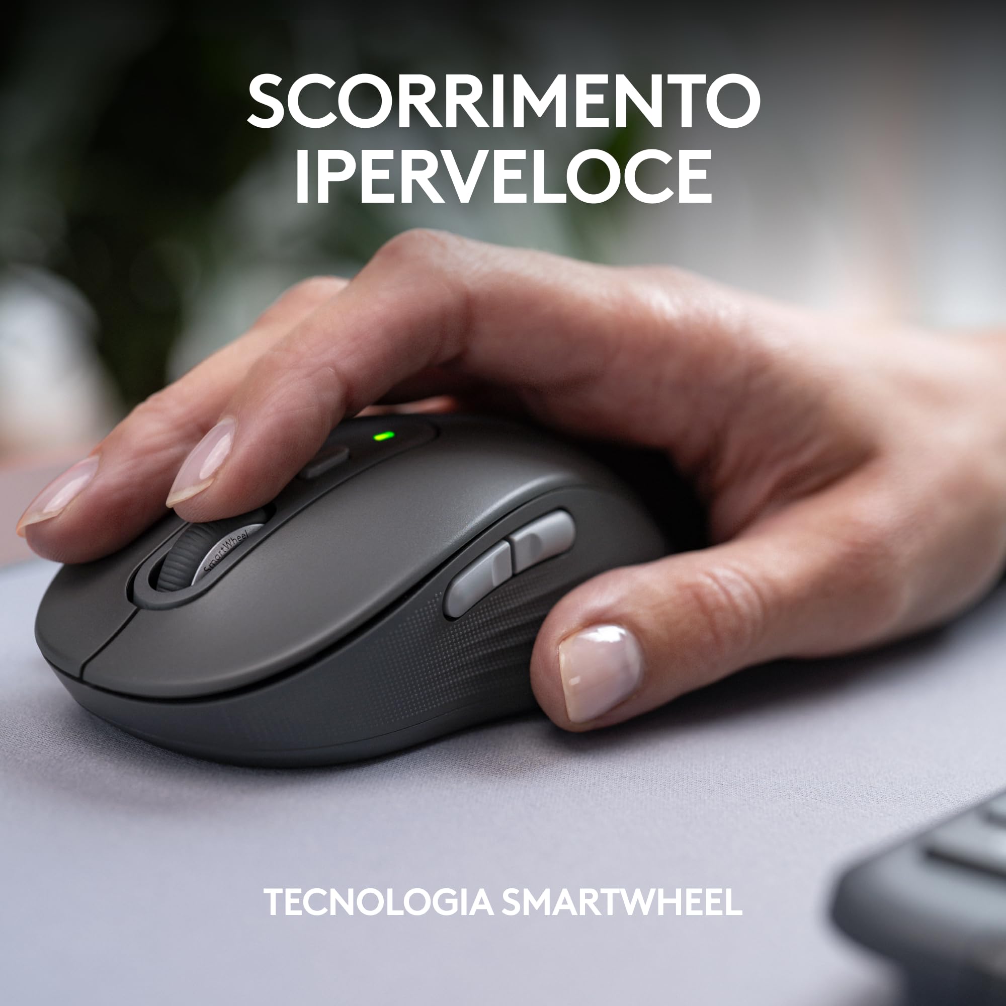 Logitech Signature Slim MK950 for Business, kit tastiera e mouse wireless, digitazione discreta, ricevitore sicuro,Bluetooth, certificazione globale, Windows/Mac/Chrome/Linux -Grafite, Layout Italiano