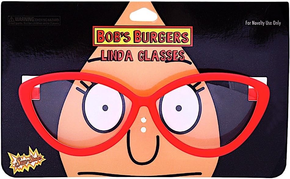 Costume Sunglasses Bobs Burgers Linda Belcher Sun-Staches Party Favors UV400 Red, 8 : Clothing, Shoes & Jewelry