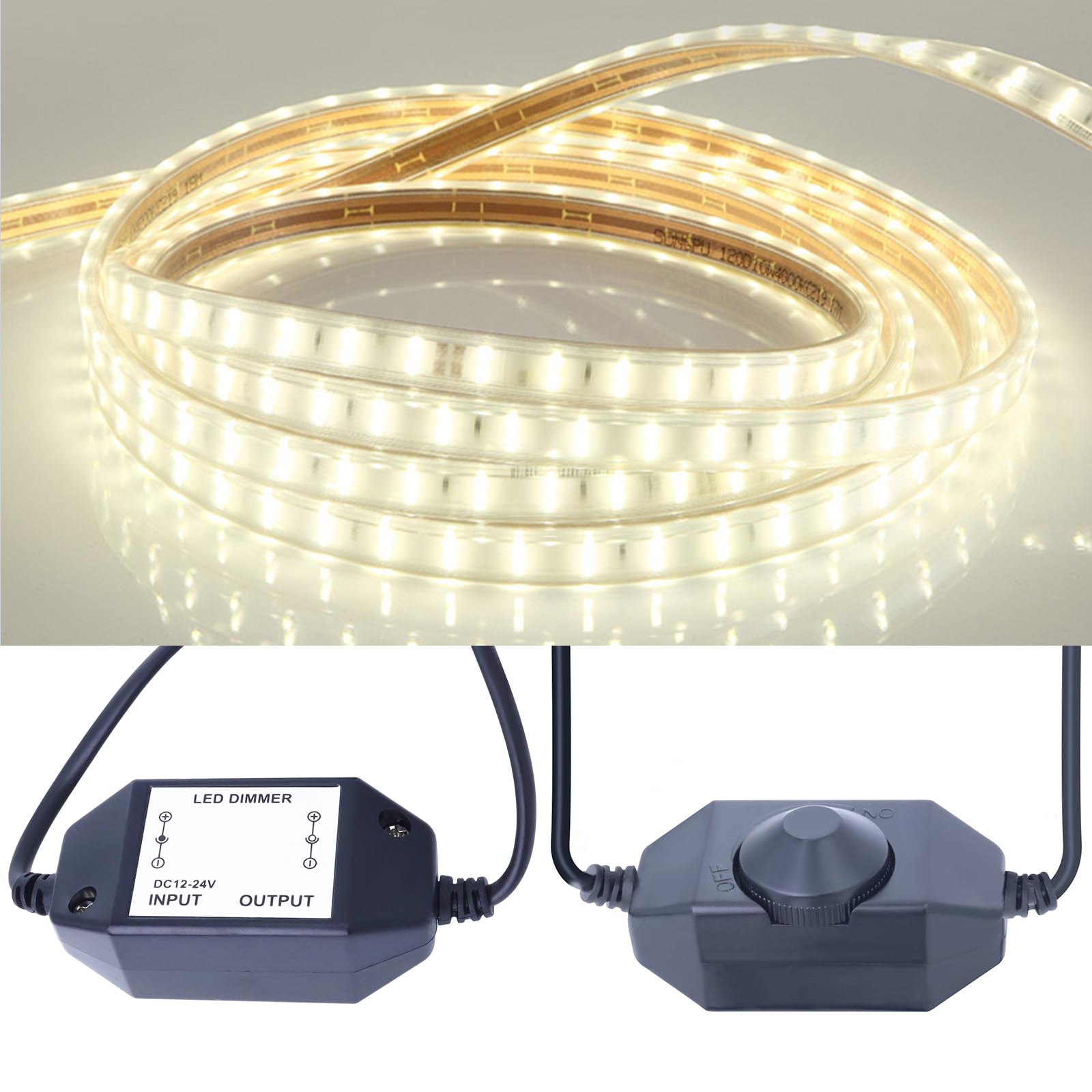 DC 12V-24V 3A LED Strip Dimmer Switch, Luxury PWM Dimmer Controller for LED Tape - Image 2