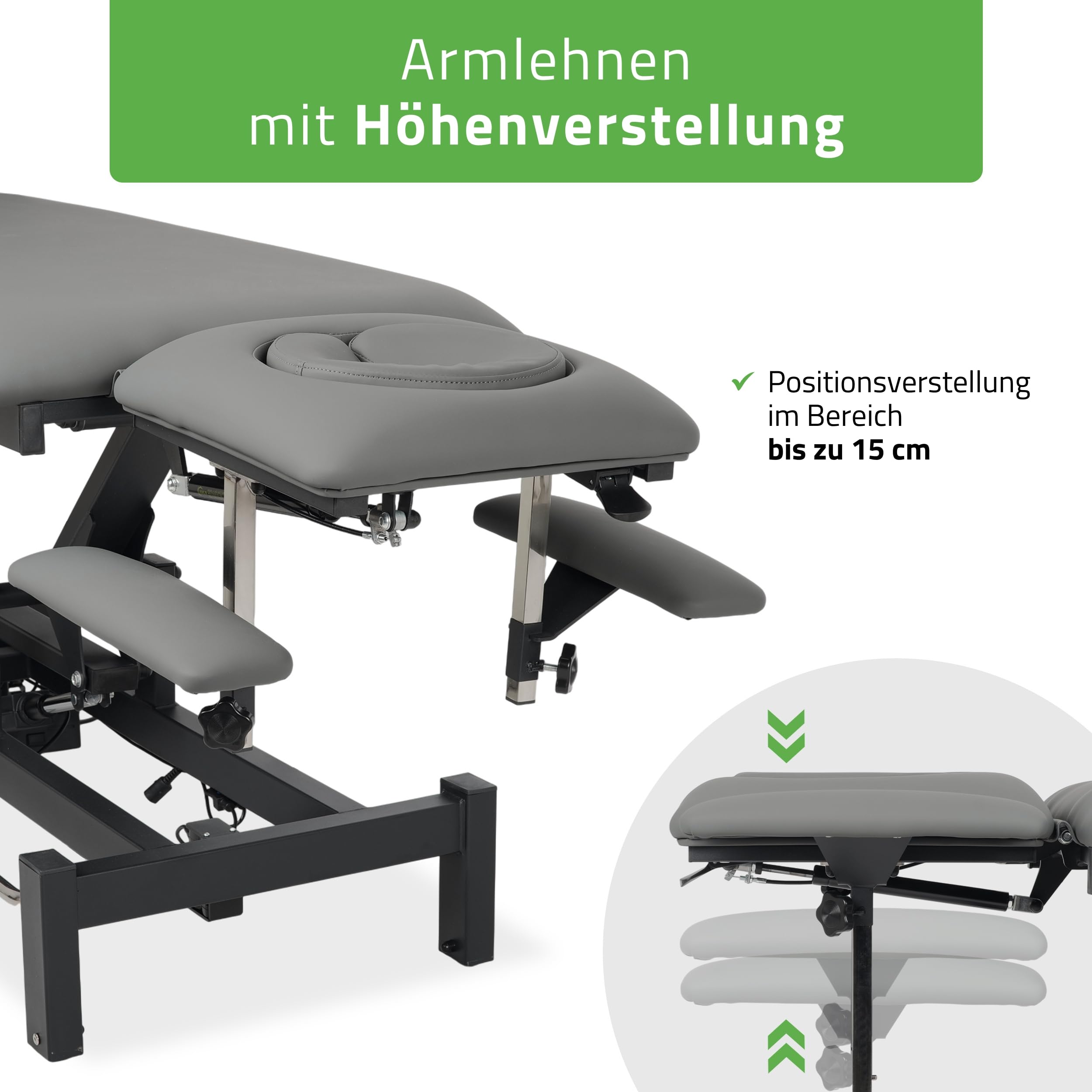 HABYS Fortis 5 Ergo | Elektrische Behandlungsliege Therapieliege Massageliege Massagebank Kosmetikliege | Höhenverstellbare 5-Segmente | 192 x 68 cm