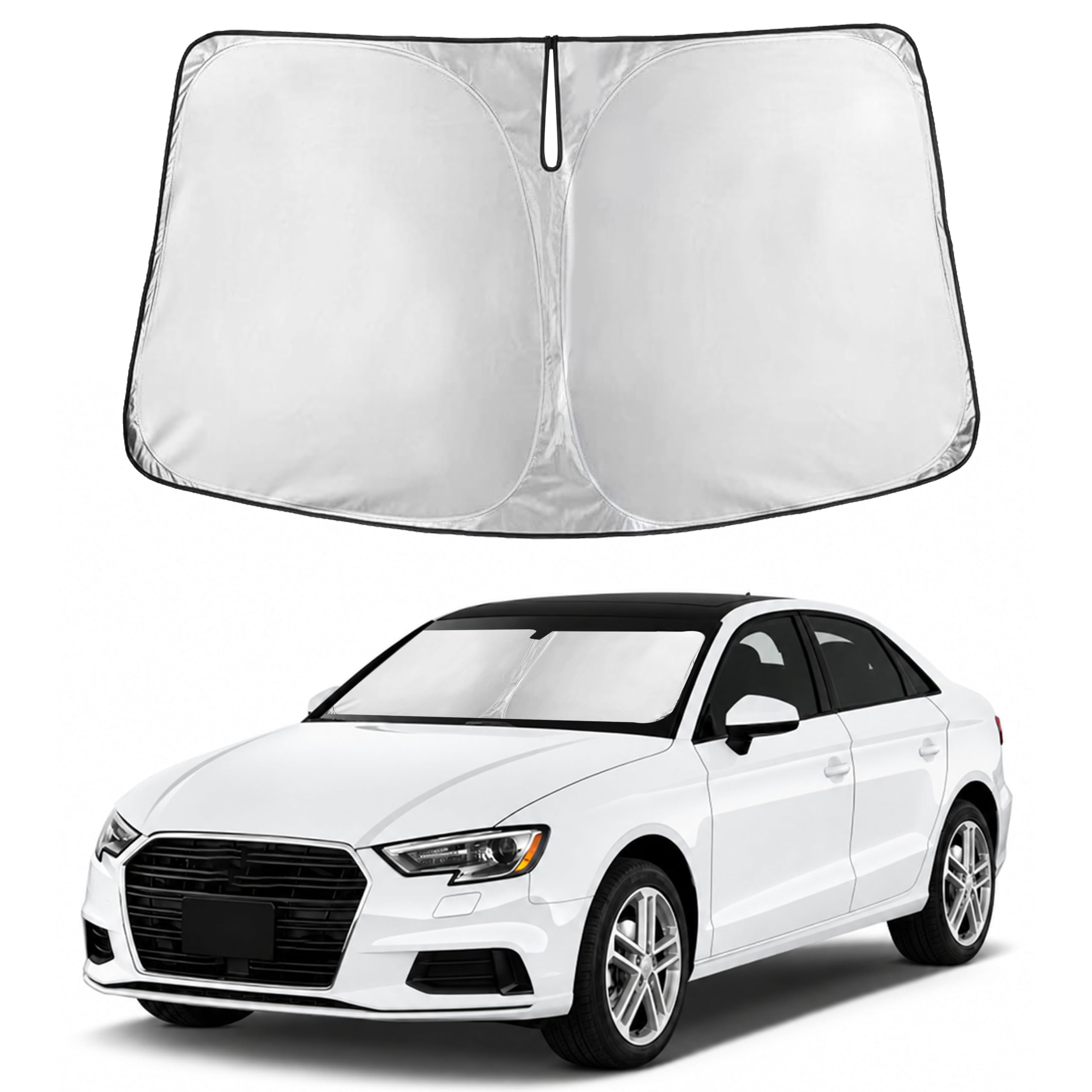Autovir Windshield Sun Shade Fit for 2014-2018 2019 2020 Audi A3 Sunshade, Front Car Window Shades Sun Visor, Blocks UV Rays & Heat, Car Accessories Fit for Audi A3 2014-2020