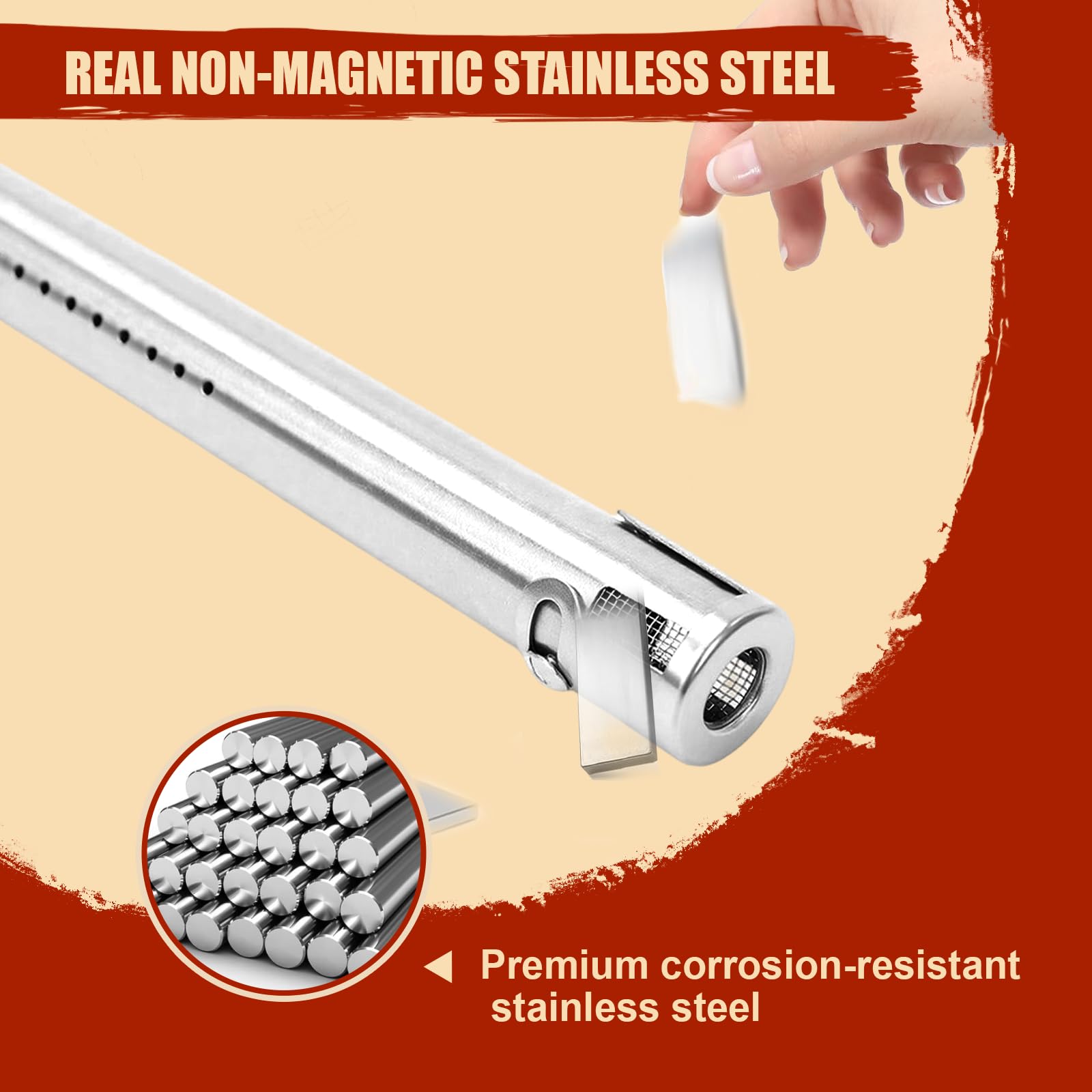 Denmay 3 piezas de repuesto universales para parrilla de gas Charbroil, Barbecook vainilla, barbacoa Barbecook 300, tenneker TG4, quemador de 31 – 45 cm, tapa de quemador de 37 cm y crossovers