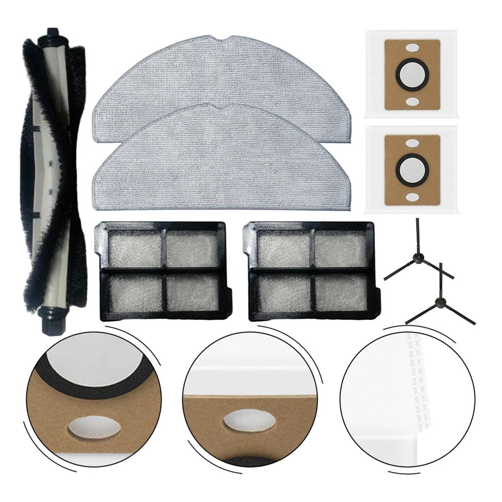 Dirlux Compatible for ILIFE A30 Pro & V10 Robot Vacuum Parts Kit, Complete Set with Multiple Cleaning Accessories