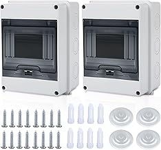 2 Pezzi Quadro Elettrico Esterno, IP65 Impermeabile Scatola Elettrica da Esterno, Centralino da Parete, Scatola Derivazione Esterna, Centralino 5 Moduli con Accessori, Installazione in Giardino