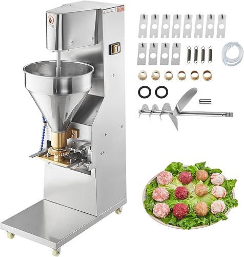 VEVOR Máquina formadora de albóndigas comercial, 280 PCsmin Máquina automática de albóndigas, 1100 W, carne de res de cerdo y camarones, herramienta