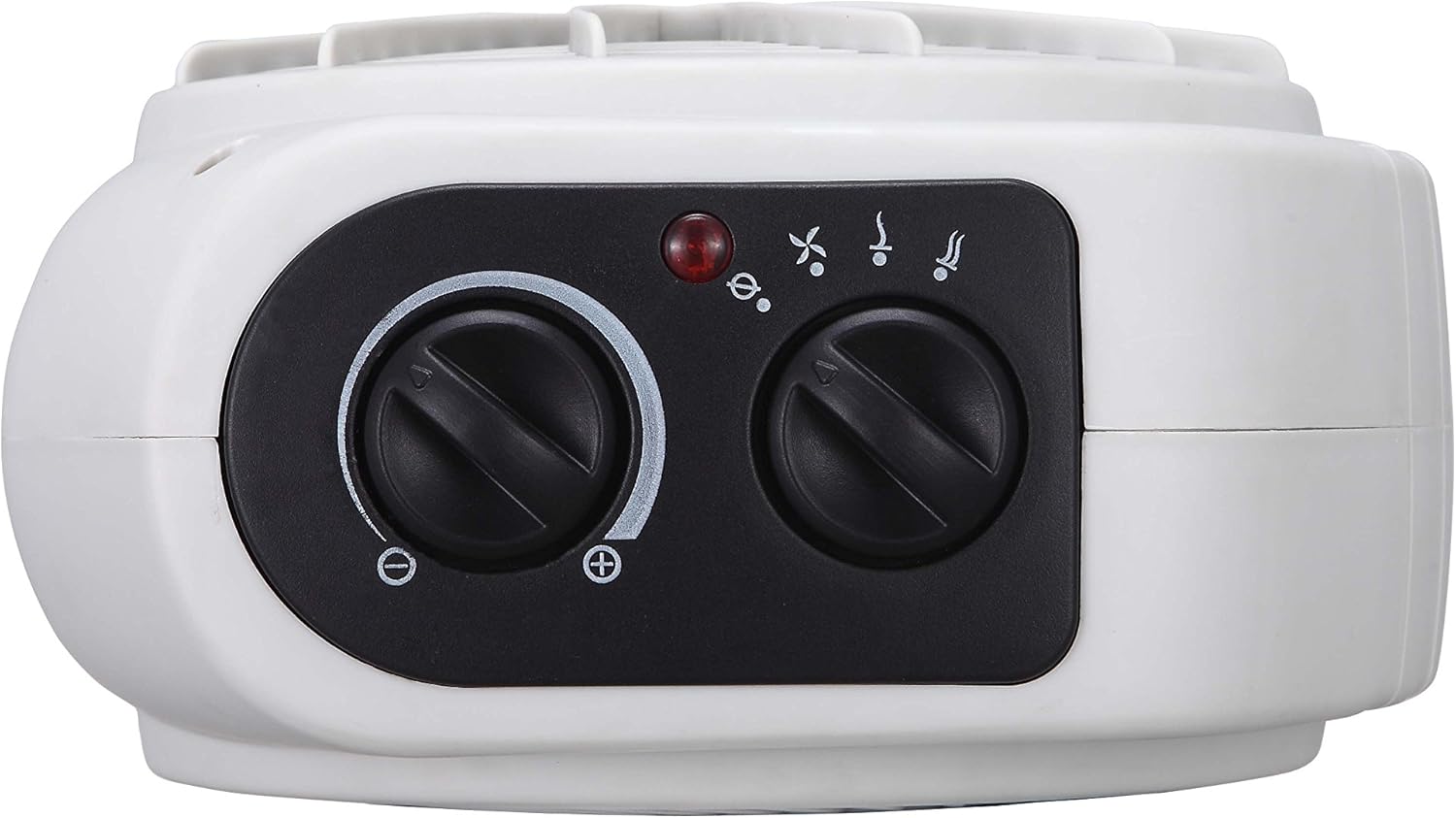 Top view of the WarmWave BNS-15E Electric Fan Heater controls