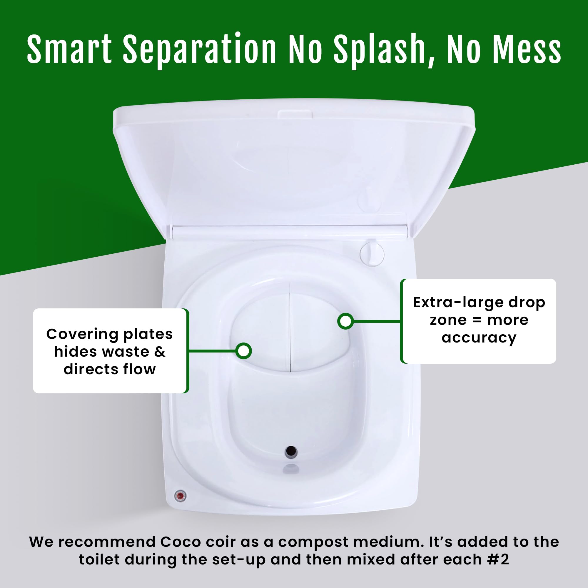 Cuddy Tragbare Komposttoilette | wasserlose Toilette für Camping, Wohnmobil & kleines Haus für Erwachsene und Kinder | intelligente LED-Anzeige, integrierter Kohlefilter und Ventilator |
