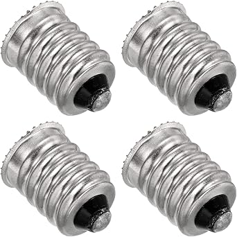PATIKIL E14 to E12 Adapter Converter, 4 Pack Lamp Holder European Base E14 to Candelabra Screw E12 Reducer Light Bulb Socket, Silver Tone