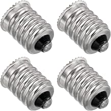 PATIKIL E14 to E12 Adapter Converter, 4 Pack Lamp Holder European Base E14 to Candelabra Screw E12 Reducer Light Bulb Socket, Silver Tone