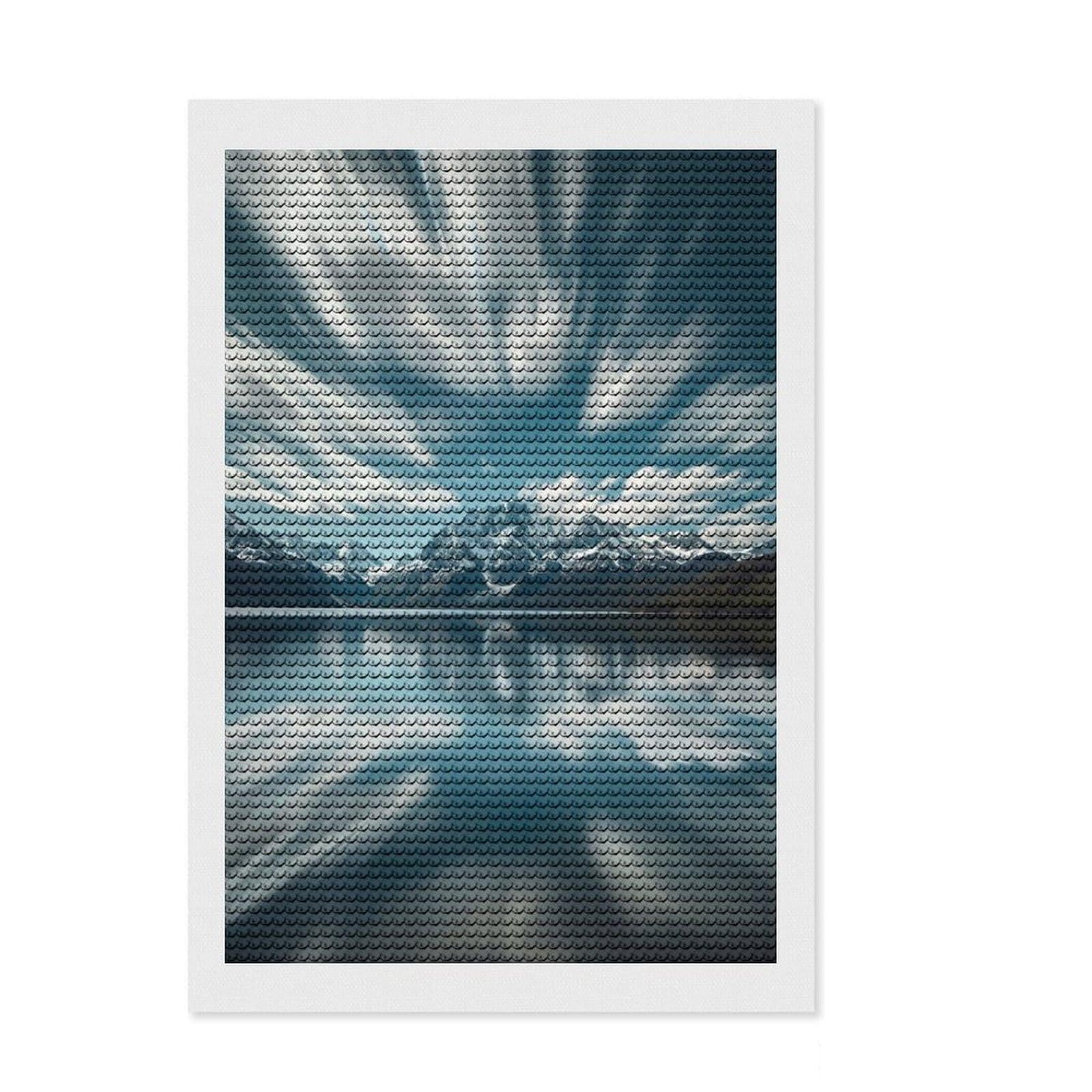 Junmoney Glacier Bay Diamond Painting Kit 8"x12", Home Wall Decor, for Women, Creative Leisure Activity, Festive Craft Gift