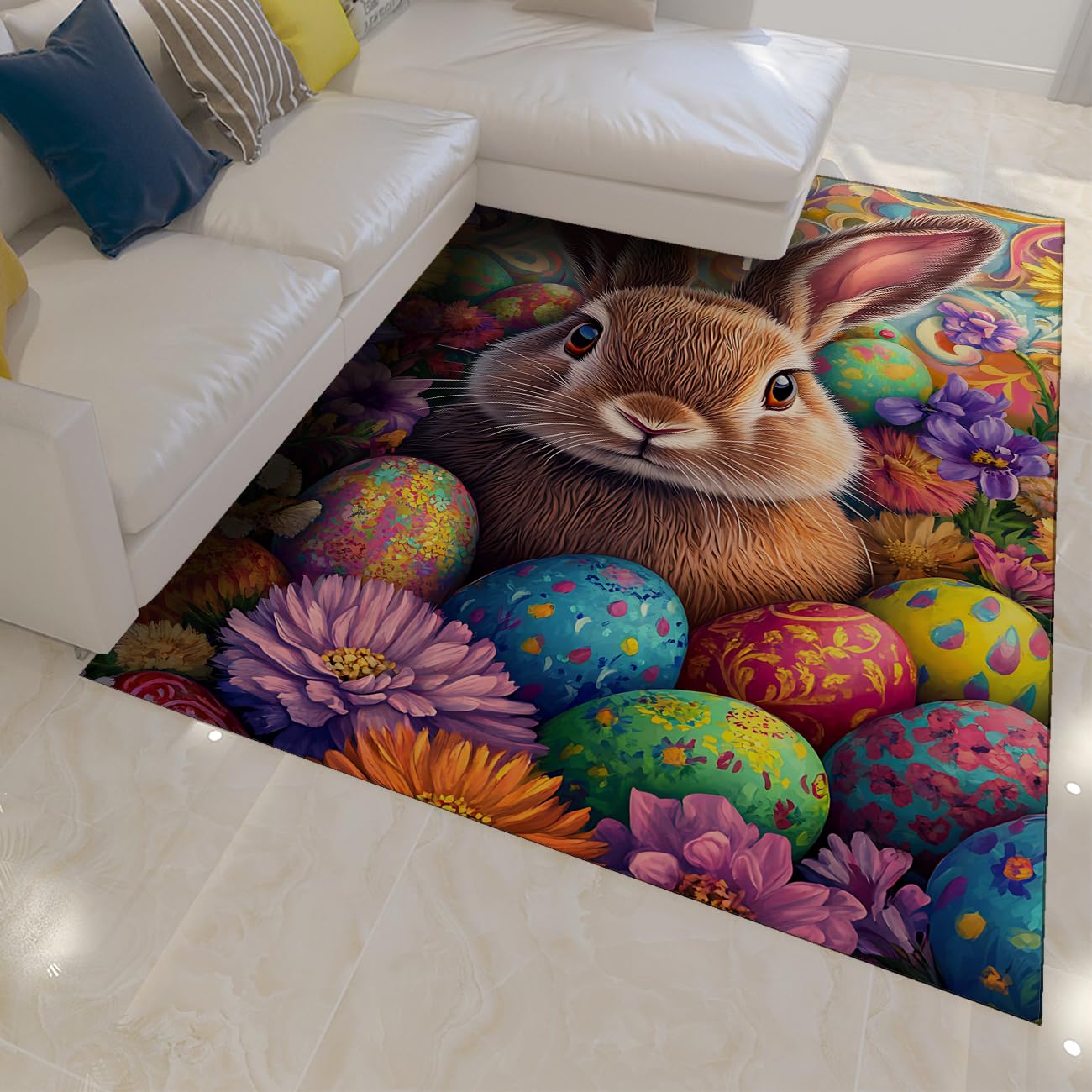Descente de lit antidérapante lapin pour chambre moderne