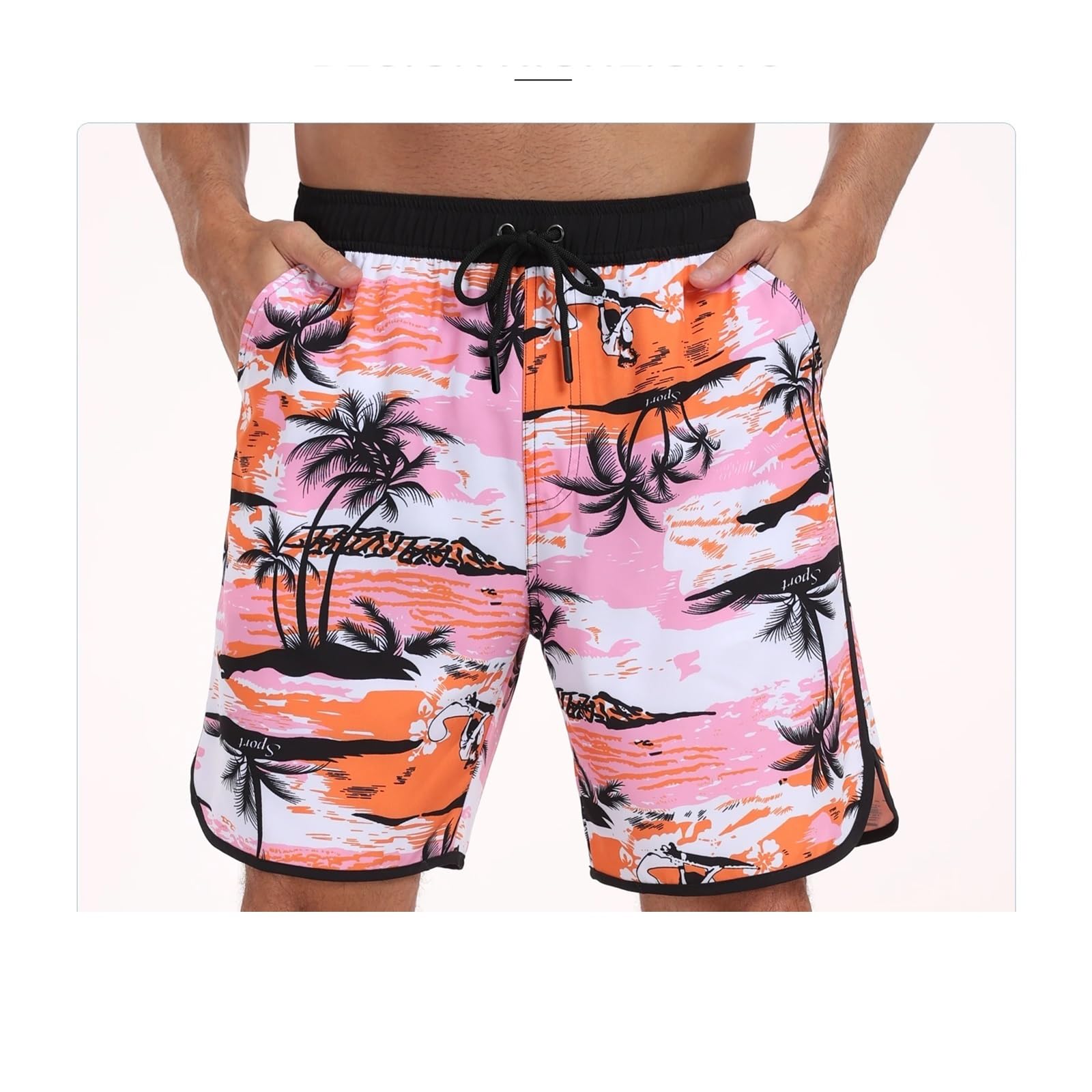 Pantaloni da Spiaggia Estivi da Uomo, Pantaloni da Uomo Casual da Vacanza Stampati, Abbigliamento da Strada Comodo e Traspirante