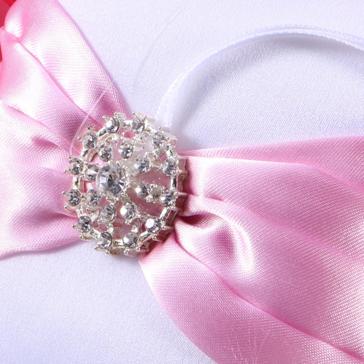 Wedding Ring Bearer Pillow Cushion Pink Cloth 10x10cm