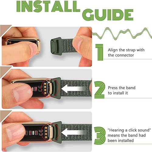 Miniatura 3 de Bcuckood Correas de nailon compatibles con Fitbit LuxeFitbit Luxe Edición especial para mujeres y hombres, correa deportiva de nailon ajustable,