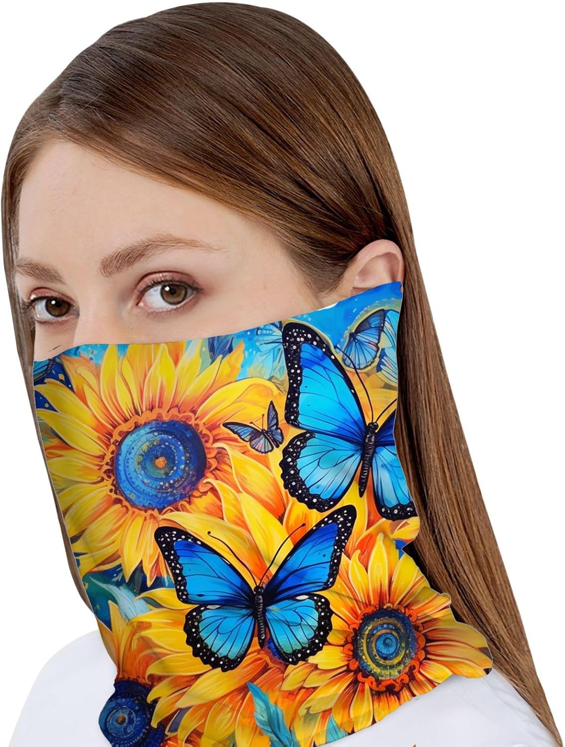 Turquoise Butterfly Women's Slouchy Beanie Hat Cute Turban Hats Cancer Headwear Caps Baggy Skull Sleep Scarf - Image 3