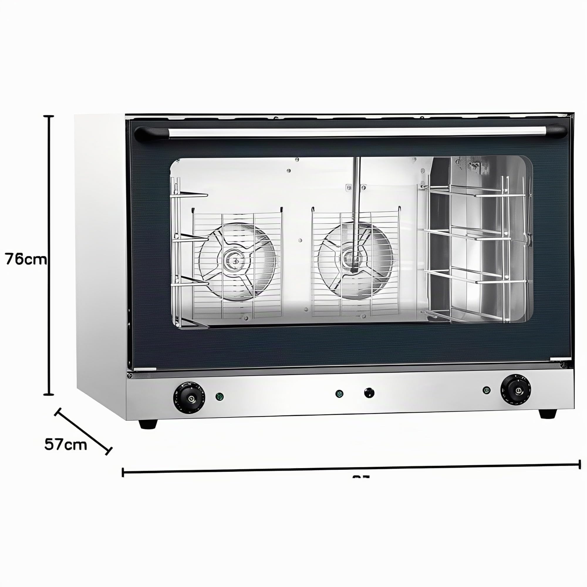 MBH - Forno elettrico industriale a convezione 60x40 per la ristorazione e la panificazione. Forno professionale per pane con 4 teglie da 60x40 cm per prodotti da forno e pasticceria.