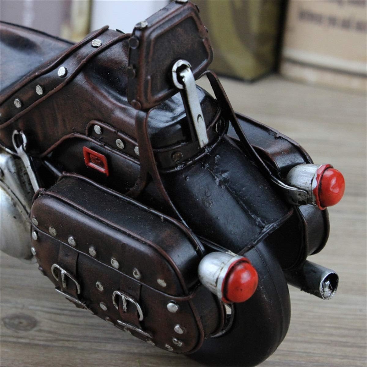 Motorcycle Model Model Iron Handicraft Decoration Metal Decoration Home Retro Motorcycle Motorcycle Display Model (Color : Black Size : 32x13x20cm)
