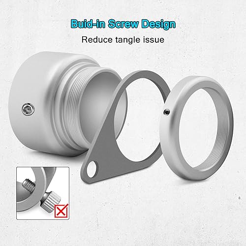 Miniatura 4 de Anillos de asta de bandera, anillos de aleación de aluminio, anillo de montaje antienvoltura giratorio de 360, clips giratorios con mosquetón para