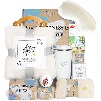 Get Well Gifts for Women Feel Better Gifts Baskets for Women After Surgery Cancer Care Gifts for Friend Sick Chemo Care Package Encouraging Comfort Wellness Box w/ Coffee Mug
