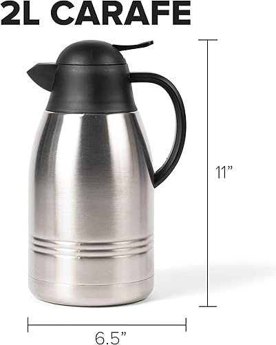 Miniatura 5 de Farberware Jarra de acero inoxidable, dispensador de bebidas frías/calientes de doble pared (24 horas frías, 12 horas calientes), sin BPA, capacidad
