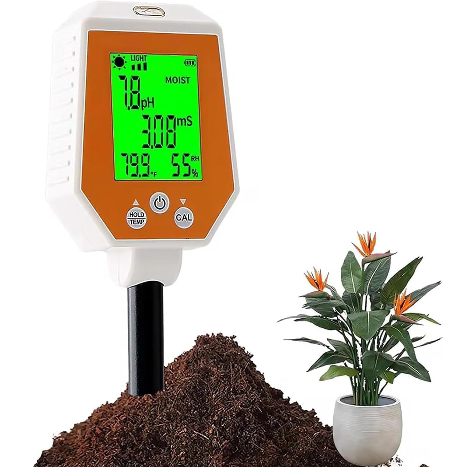 Humidimètre de sol PH EC thermomètre pour plantes d'intérieur et potager