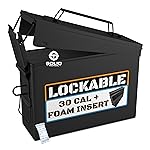 Solid Tactical Lockable 30 Cal Metal Ammo Storage Box Black - Military & Army Steel Ammo Can for Ammunition Storage with Foam - Waterproof Ammo Crate Utility Box