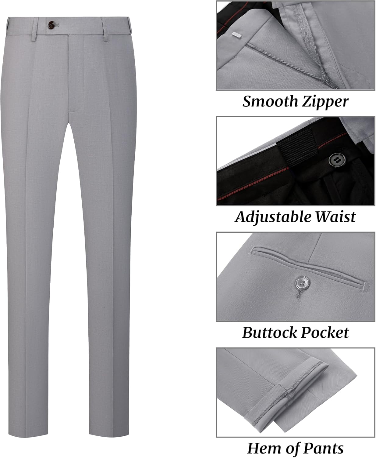 Men's 2 Piece Suit Vest Pants Set Double Breasted Waistcoat for Business Wedding Prom Homecoming - Image 5