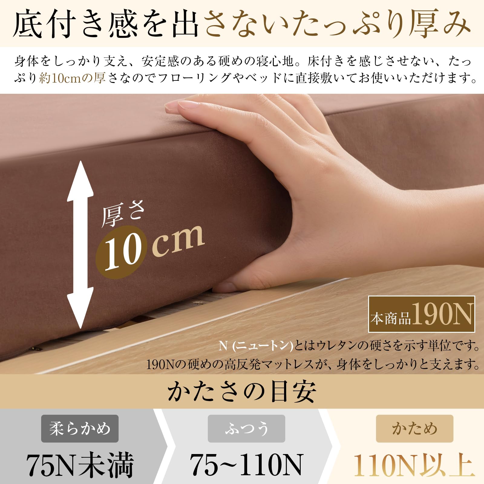 Softimeマットレス シングル 三つ折り 高反発 極厚10cm