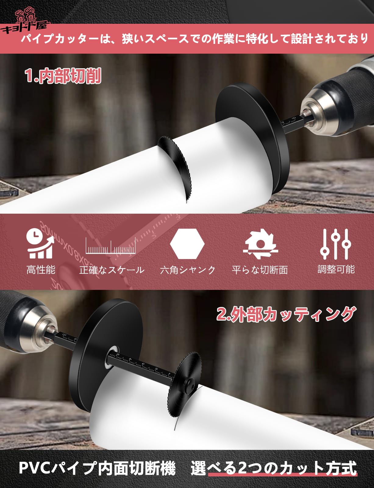 Amazon.co.jp: キョドド屋 パイプカッター 内側パイプ切断シート 10cm