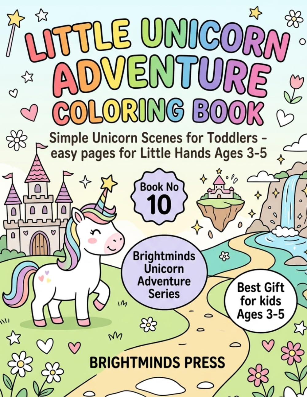 Little Unicorn Adventures Coloring Book: Simple Unicorn Scenes for Toddlers - easy Pages for little hands Ages 3-5 (Brightminds Unicorn Adventures Series)